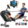 Magnetic Rowing Machine, 8-Level Resistance, Foldable, Ergonomic Design, Supports 350 lbs, Home Exercise Equipment