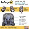 Grow and Go All-in-One Slim Convertible Car Seat, Rear Facing, 5-40 lbs, Forward Facing (30–65 lbs), High Back Booster Seat 40-100 pounds, Aqua Pop