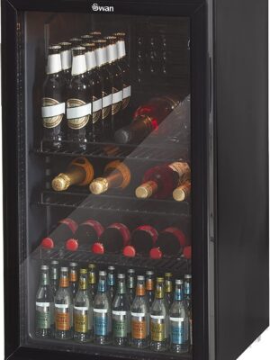 80L Glass Fronted Under Counter Fridge, Wine Beer and Beverage Cooler