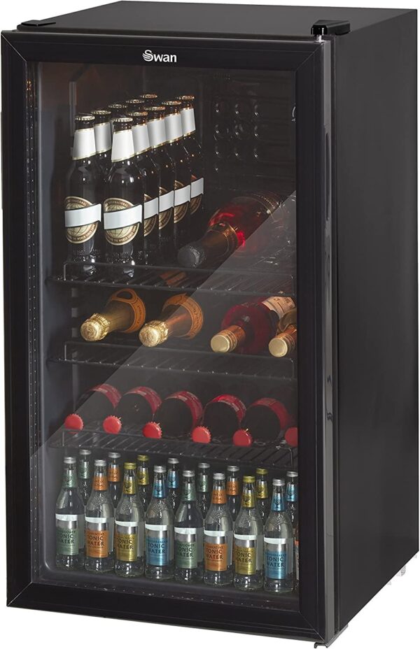 86515dfba11448709509f9ba58d9065e 80L Glass Fronted Under Counter Fridge, Wine Beer and Beverage Cooler