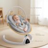 Baby Swings for Infants, Bluetooth Infant Swing with Music Speaker with 3 Seat Positions, 5 Speeds and Remote Control – Portable Baby Swing for Indoor and Outdoor (White)