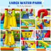 Bounce House Inflatable Water Slide for Kids, Water Park With Splash Pool, Double Cannon, 2 Climbing Walls, Obstacles, Blow Up Jumping Castle With Blower