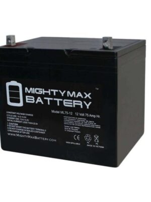 MIGHTY MAX BATTERY ML75-12 12-Volt 75 Ah Rechargeable Sealed Lead Acid (SLA) Battery