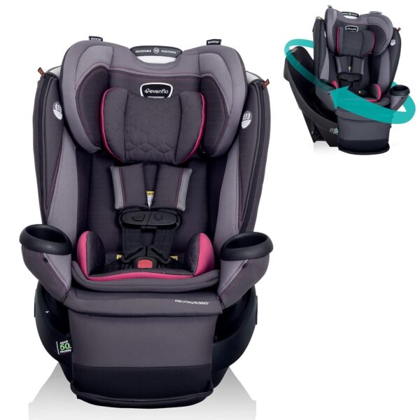 Revolve360 Extend Convertible Car Seat with 360 Degree Rotation, Extended Rear-Facing, Forward-Facing, Booster Mode, and Secure Latch Install, Revere Gray