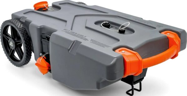 86f97014a3b545b18a694ec1f3295fe3 Heavy Duty 28 Gallon Portable RV Waste Holding Tank with Hose and Accessories Durable Leak Free and Odorless RV Tote Tank (39004)