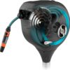 GARDENA (18614-80) 66′ x 1/2′′ Automatic Retractable Garden Hose Reel on Metal Spike, 66′ Outside Garden Hose Length, with 360° Rotation to Reach All Areas of Your Yard