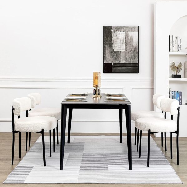 879c4288f29c4f9cb4fe6f54a32ecd28 DYHOME White Dining Chairs Set of 4, Mid-Century Modern Dining Chairs, Kitchen Dining Room Chairs
