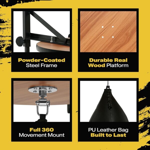 87c9700e1a6642d8b9d9ec466561de73 Speed Bag, Speed Bags for Boxing, Speed Bag Platform, Boxing Speed Bag, Speed Bag Boxing, Speedbag, Speed Punching Bag, Speed Bag Mount, Wall Mount Kit, Adjustable Height, Black Swivel Speed Ball