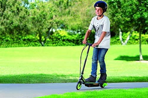 Electric Scooter with Hub Motor & Push-Button Throttle, Ages 8+