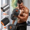 Adjustable Dumbbells, 20/30/40/45/70/90lbs Free Weight Set with Connector, 5 in1 Dumbbells Set Used as Barbell, Kettlebells, Push up Stand, Weight Plate, Fitness Exercises for Home Gym Suitable Men/Women