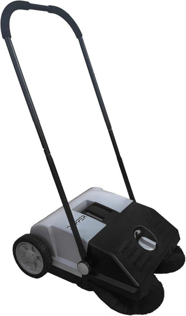 8847cbcb9f514b0e9b59ce7d13054e2d Walk-Behind Outdoor Hand Push Floor Sweeper – 5.25 Gallon Capacity – 25.5′′ Sweeping Width – Sweeps up to 27,900 ft2 / Hour, Grey