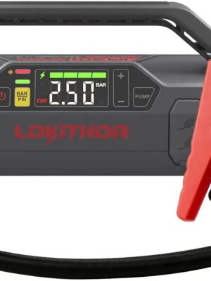 Jump Starter 2000Amp 20000mAh 12V Car Battery Booster Pack for Upto 8L Gas or 6L Diesel, 150 PSI Air Compressor with Damping Technology,Portable Power Bank with Handle Bar and Emergency Light