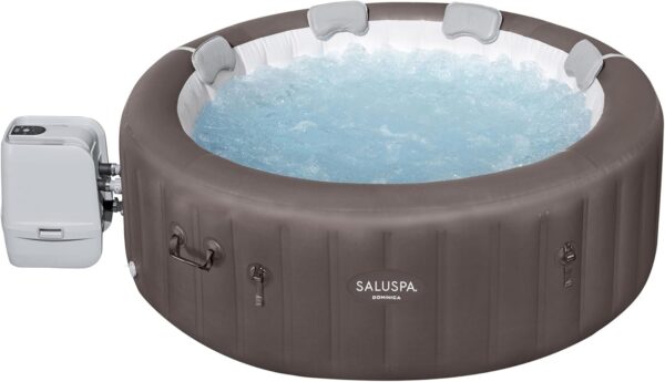 Bestway SaluSpa Miami EnergySense AirJet Inflatable Hot Tub Spa (71′′ x 26′′) | Portable Hot Tub with 2 Covers (1 Energy-Efficient Thermal Cover and 1 Standard Cover) | Fits Up to 2-4 Persons | Black