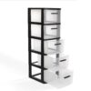 5-Drawer Plastic Storage Unit with Clear Drawers in White (2 Pack)