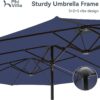 15ft Patio Umbrella Double-Sided Outdoor Market Extra Large Umbrella with Crank, Umbrella Base Included (Dark Red)