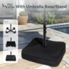 15ft Patio Umbrella Double-Sided Outdoor Market Extra Large Umbrella with Crank, Umbrella Base Included (Dark Red)