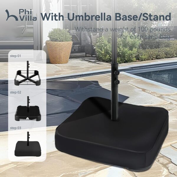 892679a565a84a6aa1b33d8e31ced69b 15ft Patio Umbrella Double-Sided Outdoor Market Extra Large Umbrella with Crank, Umbrella Base Included (Dark Red)