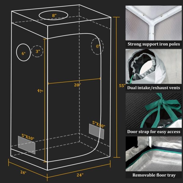 Grow Tent Kit Complete Grow Light Full Spectrum Indoor Grow Tent Kit