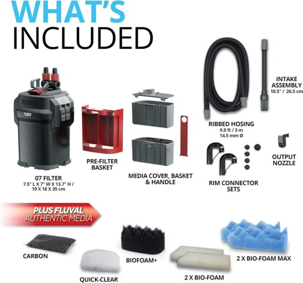 Perfomance Canister Filter – for Aquariums Up to 100 Gallons – Aquarium Canister Filter
