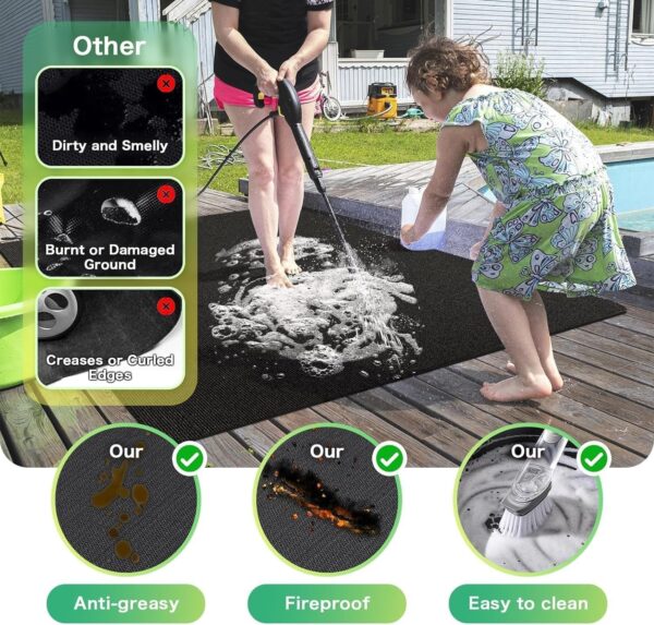 90×52 Inch Under Grill Mat for Outdoor Grill, Fireproof & Waterproof