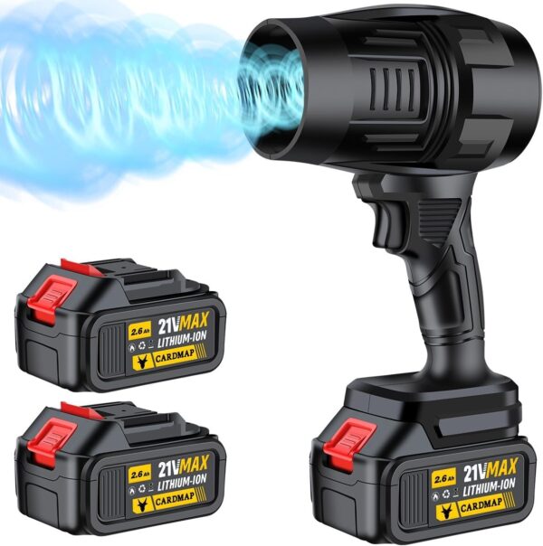 8aa581a618454565b8dced4ab4c6cb29 Electric Cordless Leaf Blower, Handheld Electric Leaf Blower, Mini Jet Dry Blower Fan with 2 Packs 2.6Ah Batteries and Charger, Violent Turbo Jet Blower for Lawn, Patio, Outdoors, Car, Home