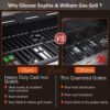 Burner Gas grill with side burner and enameled cast iron grille 42,000BTU outdoor cooking stainless steel propane grill Garden grill