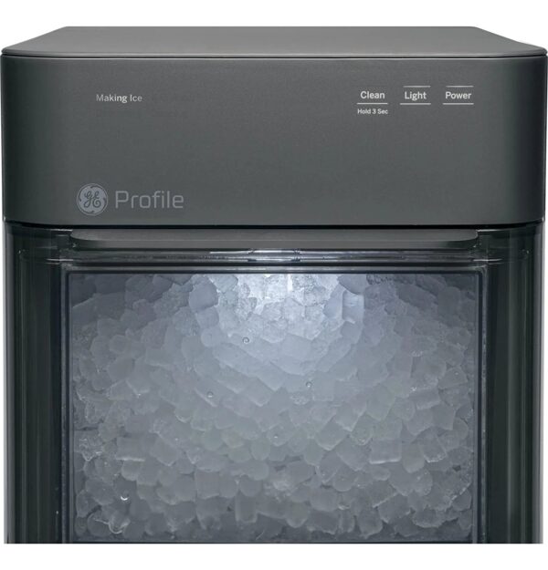 Countertop Nugget Ice Maker | Ice Machine with WiFi Connectivity | Smart Home Kitchen Essentials | Black Stainless