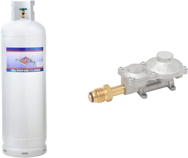 8b77290ccb274572b6ea61999f628117 Steel Propane Tank Cylinder with POL Valve and Collar, Great for Mixed Heating Systems, Home fireplaces, Dryers and Grills-Flame King