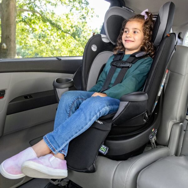 Revolve360 Extend Convertible Car Seat with 360 Degree Rotation, Extended Rear-Facing, Forward-Facing, Booster Mode, and Secure Latch Install, Revere Gray