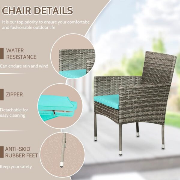 Patio Furniture Set 4 Pieces Outdoor Rattan Chair Wicker Sofa Garden Conversation Bistro Sets for Yard (Brown)