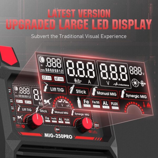 8bd054dc14d04e798067f9e5e876e4c0 135Amp MIG Welder,110V Flux Core Welder Flux MIG/Lift TIG/Stick 3-in-1 Large LED Digital Display Welding Machine IGBT Inverter Welder FLUX-135PRO