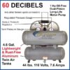 California Air Tools 4610ALFC 4.6-Gal. 1 HP Ultra Quiet Oil-Free and Lightweight Electric Air Compressor