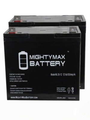 MIGHTY MAX BATTERY MAX3970885 12V 55Ah SLA Replacement Battery for MK M22NF SLD G 2 Pack