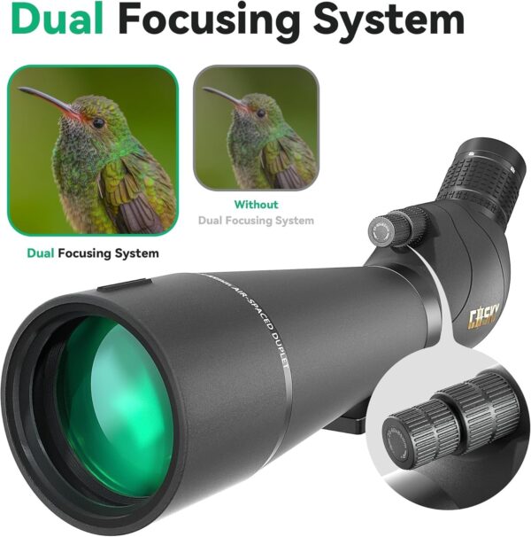 8cb8eefc92a64a42bcb2e76f16252bf8 Gosky Updated 20-60×85 Dual Focusing Spotting Scopes with Tripod, Carrying Bag and Quick Phone Holder – BAK4 High Definition Waterproof Spotter Scope for Bird Watching Wildlife Scenery