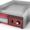 14 Inch Electric Griddle, Non-Stick Flat Top Grill Commercial Electric Countertop Griddles Stainless Steel Adjustable Temperature Control 90°F-575°F for Home or Restaurant Use