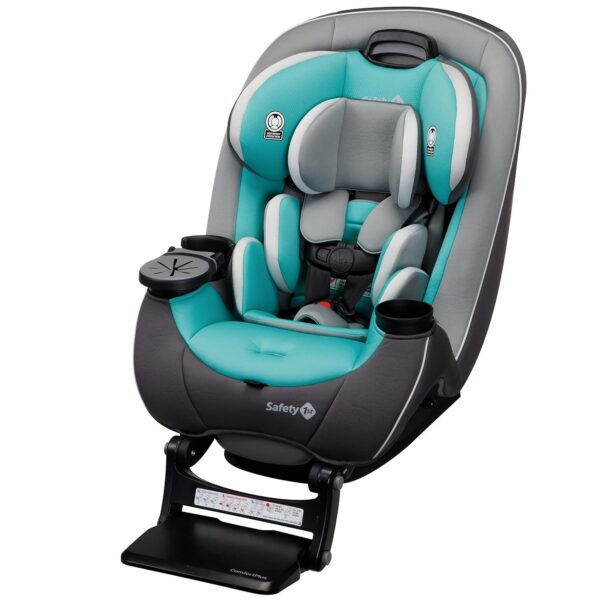 Grow and Go All-in-One Slim Convertible Car Seat, Rear Facing, 5-40 lbs, Forward Facing (30–65 lbs), High Back Booster Seat 40-100 pounds, Aqua Pop