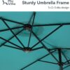 15ft Patio Umbrella Double-Sided Outdoor Market Extra Large Umbrella with Crank, Umbrella Base Included (Dark Red)