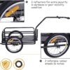 Foldable Bike Cargo Trailer, 80lbs Capacity, 16′′ Wheels, Black, with Hitch