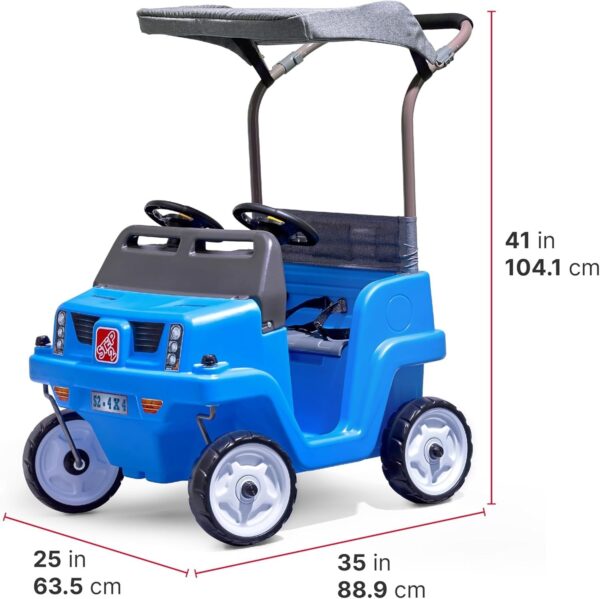 8f0eac611b934ab8acc7c2ffc9b1f36f Step2 Side-by-Side Push Around SUV, Kids Push Car, 2 Seats, Stroller Substitute, Includes Seat Belts & Horns, Made of Durable Plastic, Max Weight 100 lbs., For Toddlers 1.5-5 Years Old, Blue