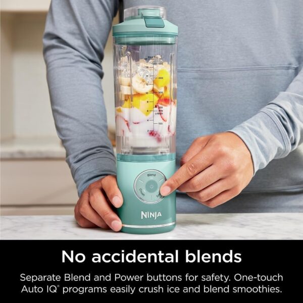 Ninja Blast Max, Portable Blender + Twist & Go, Personal Blender, Ninja Blender, Smoothie, Blend, Ice Crush, 3 Programs, Cordless, 22oz removable Vessel, Dishwasher Safe, Leakproof, Sea Glass, BC251MT