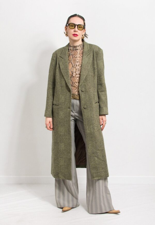 Green wool coat