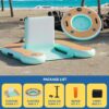 Round Inflatable Floating Dock, Sunchill Float Ring, Hammock Tanning Pool with 4in Woven Fabric, Manual Pump for 1-2 Min Quick Inflate/Deflate, Fits 2-8, Ideal for Lakes, Pools, Oceans