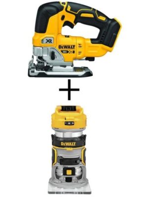 DCS334BW600B 20V MAX XR Cordless Brushless Jigsaw and 20V MAX XR Brushless Router (Tools Only)