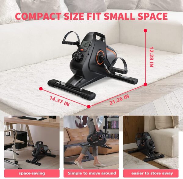 8f605502edb04f399b8e567c960c5a93 Under Desk Bike Pedal Exerciser – Quiet, Adjustable Resistance, Compact & Portable for Arm/Leg Workouts
