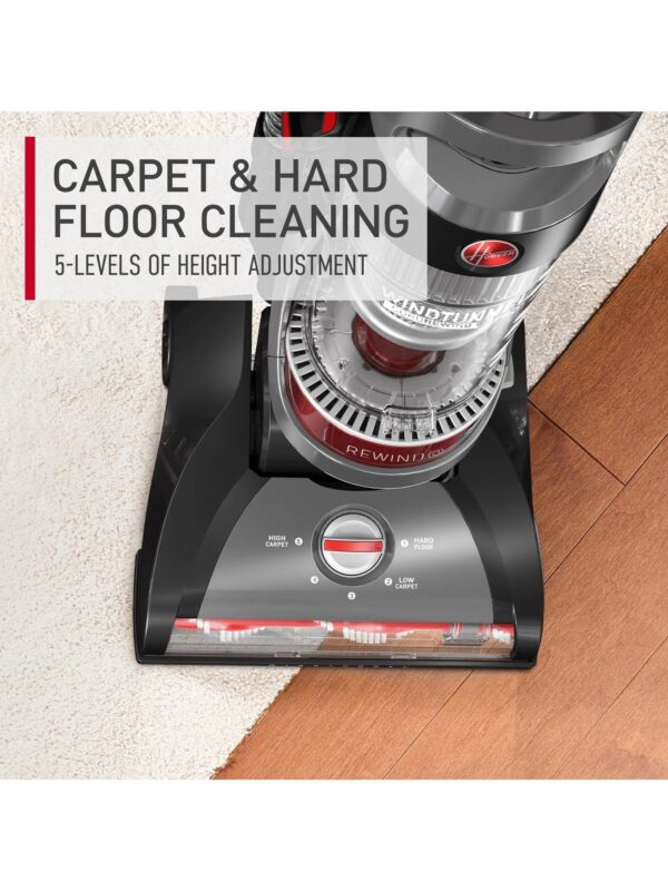 Cord Rewind Pro Bagless Upright Vacuum Cleaner, For Carpet and Hard Floors, UH71300V, Black, UH71300