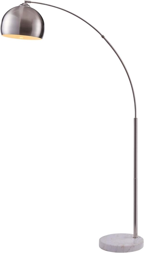 8fa8d321a8d84a74bca6029ff40be085 Arc Floor Lamp with Chrome Bell Shade and Faux White Marble Base for Living Room, Home Office, Dining Room, Bedroom