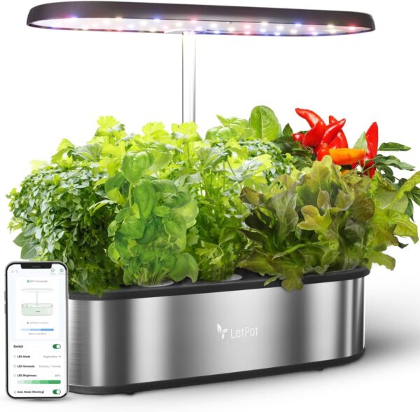 LetPot LPH-SE Hydroponics Growing System, 12 Pods Smart Herb Garden Kit Indoor