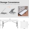 6FT Folding Table HDPE Foldable Table Banquet Surface Fold-in-Half Desk Utility for Working Meeting Parties, Picnic, Camping, Weddings, Catering, Garden Dining-White