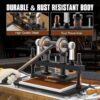 Leather Cutting Machine, 260 x 150 mm Adjutable Manual Hand Press Leather Embossing Leathercraft Mold Die Cutter with 10.2 x 5.9 inches Upper Plate for Various of Materials, Matte Black