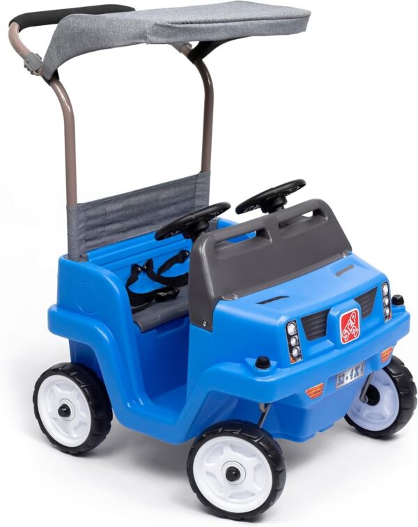 906f2d5f6e494d16b38df46a4da465ef Step2 Side-by-Side Push Around SUV, Kids Push Car, 2 Seats, Stroller Substitute, Includes Seat Belts & Horns, Made of Durable Plastic, Max Weight 100 lbs., For Toddlers 1.5-5 Years Old, Blue